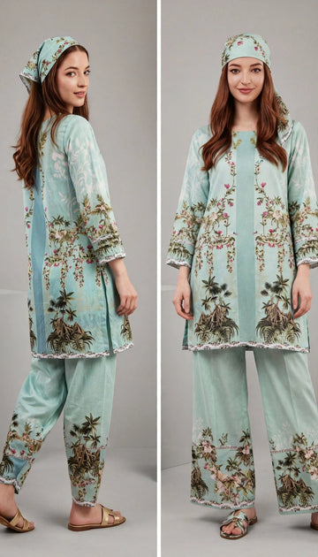 Mint Green Floral 2-Piece Lawn