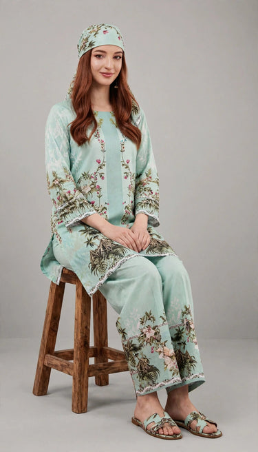Mint Green Floral 2-Piece Lawn