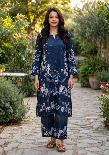 Navy floral 2-piece