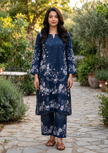 Navy floral 2-piece