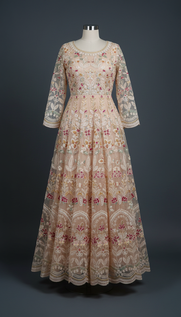 Chiffon Maxi Dress in Champagne Blush