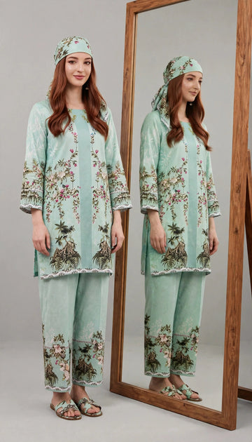 Mint Green Floral 2-Piece Lawn
