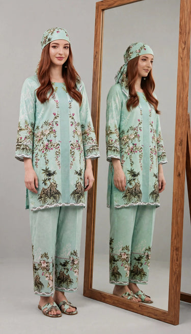 Mint Green Floral 2-Piece Lawn