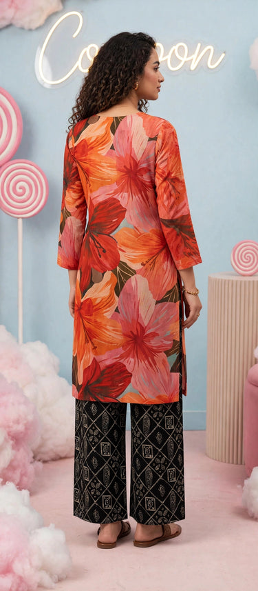 Tangerine Hibiscus 2PC Lawn Set
