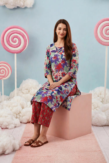 Mint Green Floral Print 2-piece