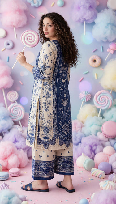 Indigo-bloom beige/ blue 2-piece