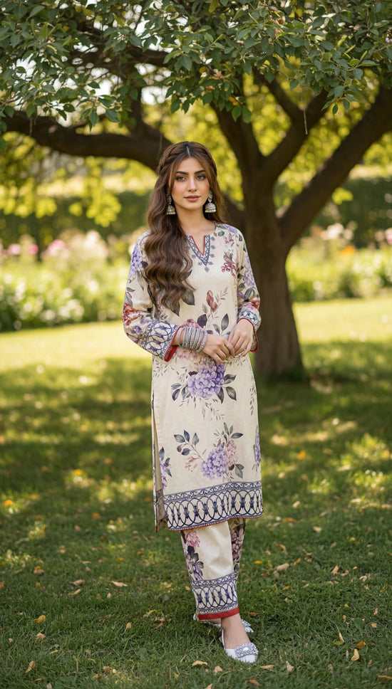 Bloom Cream 2-Piece Lawn Suit