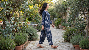 Navy floral 2-piece