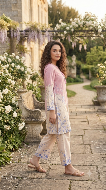 Powder pink 2 piece co-ard set
