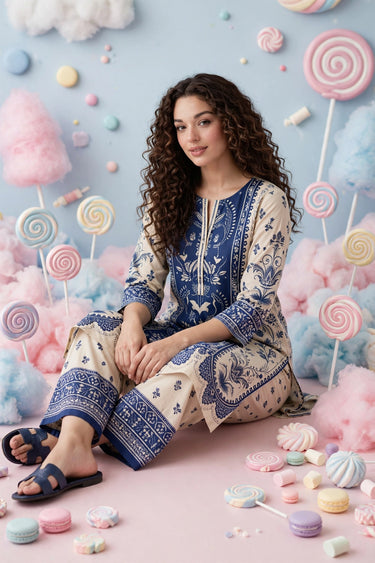 Indigo-bloom beige/ blue 2-piece
