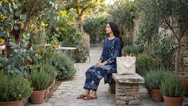 Navy floral 2-piece