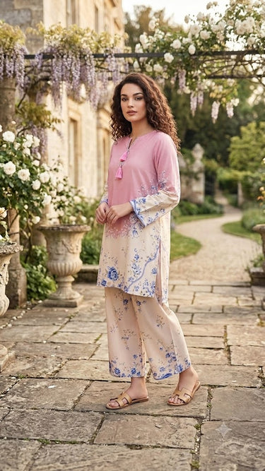 Powder pink 2 piece co-ard set