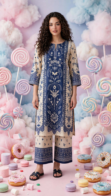 Indigo-bloom beige/ blue 2-piece