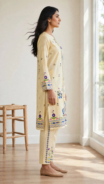Butter Yellow Printed 2-Piece