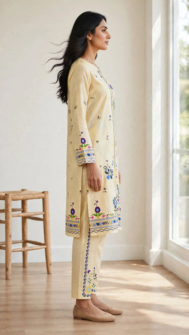 Butter Yellow Printed 2-Piece