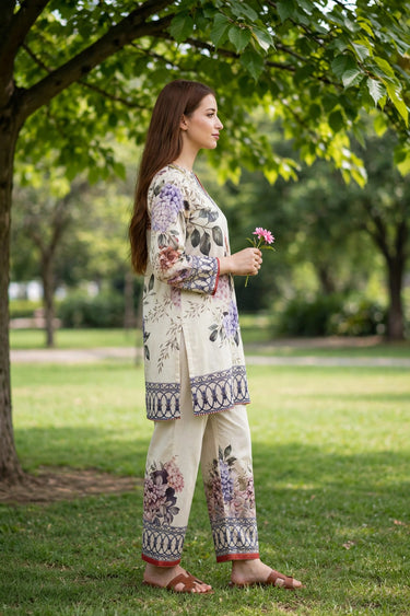 Bloom Cream 2-Piece Lawn Suit