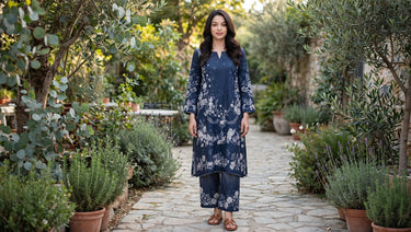 Navy floral 2-piece